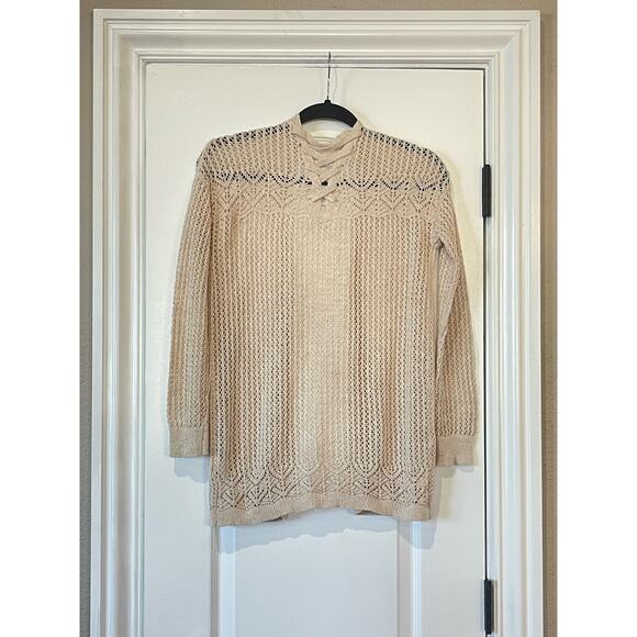 Small Mudd Women's Cream Tan Open Front Cardigan - Picture 2 of 6